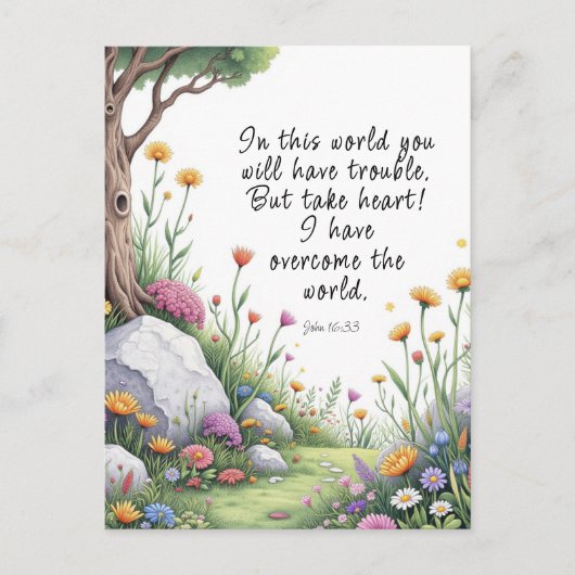 John 16:33 Bijbelvers Afbeelding Poster Briefkaart (Voorkant)