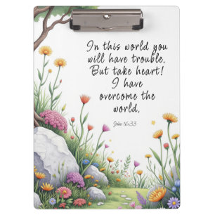 John 16:33 Bijbelvers Afbeelding Poster Klembord