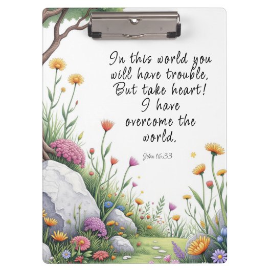 John 16:33 Bijbelvers Afbeelding Poster Klembord (Voorkant)
