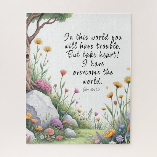 John 16:33 Bijbelvers Afbeelding Poster Legpuzzel (Verticaal)