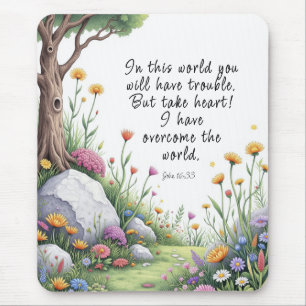 John 16:33 Bijbelvers Afbeelding Poster Muismat