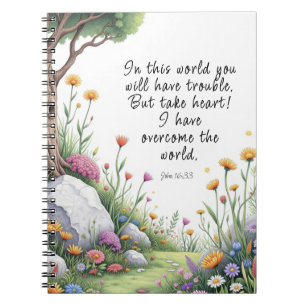 John 16:33 Bijbelvers Afbeelding Poster Notitieboek