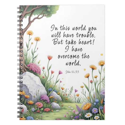 John 16:33 Bijbelvers Afbeelding Poster Notitieboek (Voorkant)