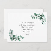 John 16:33 Bijbelversies om u aan te moedigen Briefkaart (Voorkant / Achterkant)