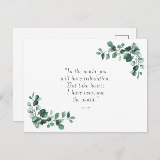 John 16:33 Bijbelversies om u aan te moedigen Briefkaart (Voorkant / Achterkant)