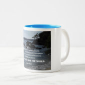 John 16:33 Dat heb ik u gezegd Tweekleurige Koffiemok (Voorkant rechts)