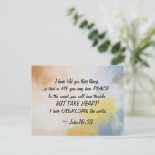 John 16:33 Ik heb de wereld overspoeld! Briefkaart (Staand voorkant)