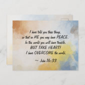 John 16:33 Ik heb de wereld overspoeld! Briefkaart (Voorkant / Achterkant)