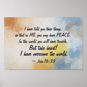 John 16:33 Ik heb de wereld overspoeld! Poster