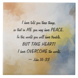 John 16:33 Ik heb de wereld overspoeld! Tegeltje