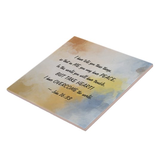 John 16:33 Ik heb de wereld overspoeld! Tegeltje (Zijkant)
