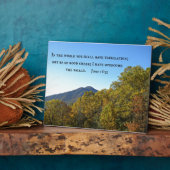 John 16:33 In de wereld zal je tribale hebben. Fotoplaat (Zijkant)