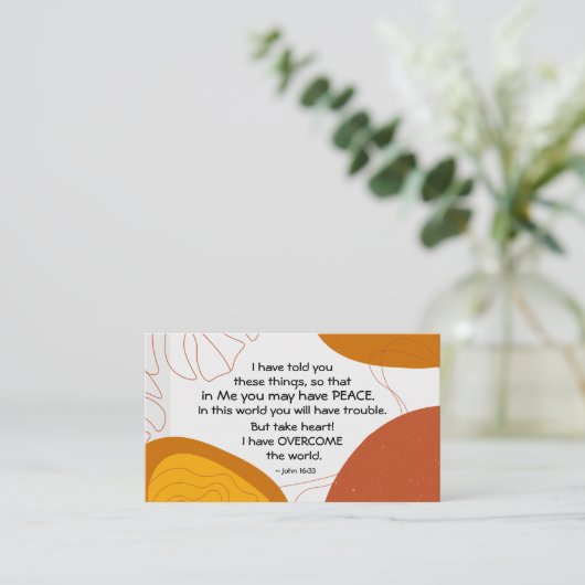 John 16:33 In mij heb je misschien vrede Visitekaartje (Staand voorkant)