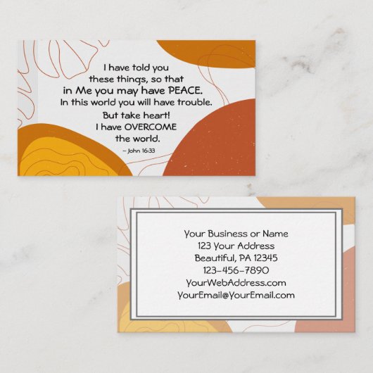 John 16:33 In mij heb je misschien vrede Visitekaartje (Voorkant / Achterkant)