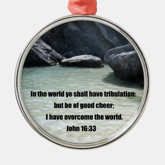 John 16:33 metalen ornament (Voorkant)