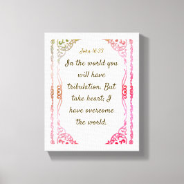 John 16: 33 | Motivatie Bijbel Quotes Verse Canvas Afdruk