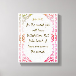 John 16: 33 | Motivatie Bijbel Quotes Verse Canvas Afdruk