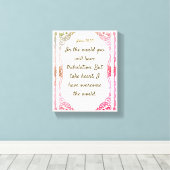 John 16: 33 | Motivatie Bijbel Quotes Verse Canvas Afdruk (Insitu (Houten vloer))