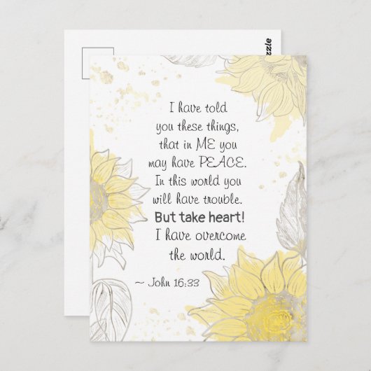 John 16:33 Neem hart! Ik heb de wereld overspoeld Briefkaart (Voorkant / Achterkant)