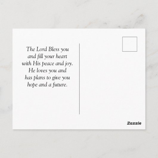 John 16:33 Neem hart! Ik heb de wereld overspoeld Briefkaart (Achterkant)