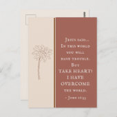 John, 16:33, neem hart! Ik heb de wereld overwonne Briefkaart (Voorkant / Achterkant)