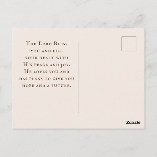 John, 16:33, neem hart! Ik heb de wereld overwonne Briefkaart (Achterkant)