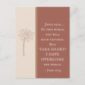 John, 16:33, neem hart! Ik heb de wereld overwonne Briefkaart (Voorkant)