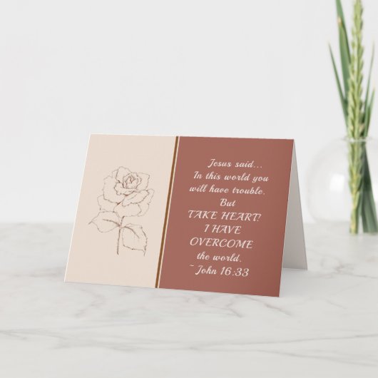 John, 16:33 Neem het hart! Ik heb de wereld overwo Kaart (Voorkant)