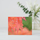 John 16:33 Rood Japans Esdoorn regendruppel Briefk Briefkaart (Staand voorkant)