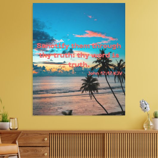 John 17:17 Bijbel Verse Scripture KJV Canvas Pic (Insitu (Woonkamer))
