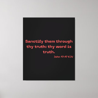 John 17:17 Bijbel Verse Scripture KJV Wall Art Canvas Afdruk