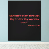 John 17:17 Bijbel Verse Scripture KJV Wall Art Canvas Afdruk (Insitu (Houten vloer))