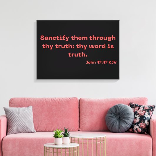 John 17:17 Bijbel Verse Scripture KJV Wall Art Canvas Afdruk (Insitu (Woonkamer))