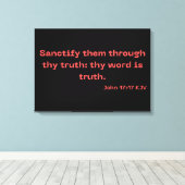 John 17:17 Bijbel Verse Scripture KJV Wall Art Canvas Afdruk (Insitu (Houten vloer))