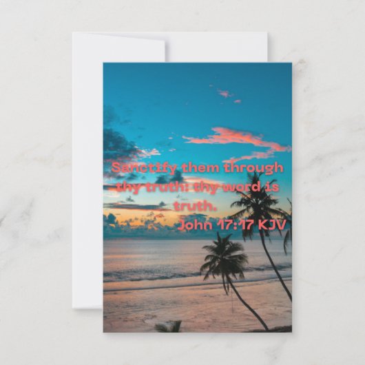 John 17:17 KJV Bijbel verse Pic Flat Wenskaart Kaart (Voorkant)