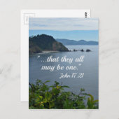 John 17:21 "Dat ze allemaal één kunnen zijn." Briefkaart (Voorkant / Achterkant)