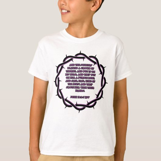 John 19:2-3 KJV Bijbel Verse Scripture Boy T-shirt (Voorkant)