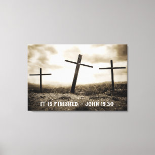 JOHN 19:30 Stretched Canvas afdrukken