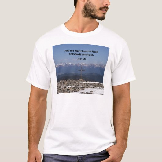 John 1:14 En het woord werd vruchtbaar en bewustel T-shirt (Voorkant)