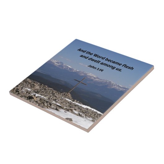 John 1:14 En het woord werd vruchtbaar en bewustel Tegeltje (Zijkant)