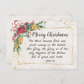 John 1:14 Het woord werd Flesh, Kerstmis Briefkaart (Voorkant / Achterkant)