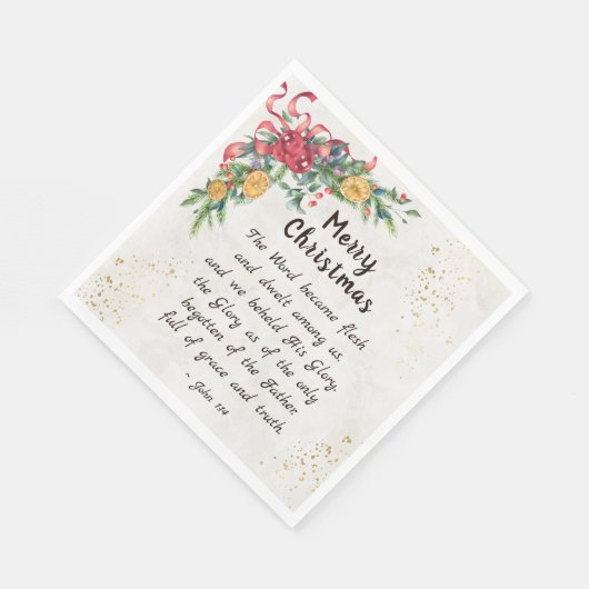 John 1:14 Het woord werd Flesh, Kerstmis Servet (Hoek)