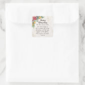 John 1:14 Het woord werd Flesh, Kerstmis Vierkante Sticker (Tas)