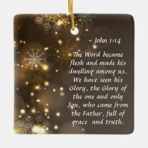 John 1:14 Het woord werd kerst met kerst Keramisch Ornament