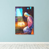 John 1:14 Jezus komt op ons wereldcanvas Canvas Afdruk (Insitu (Houten vloer))