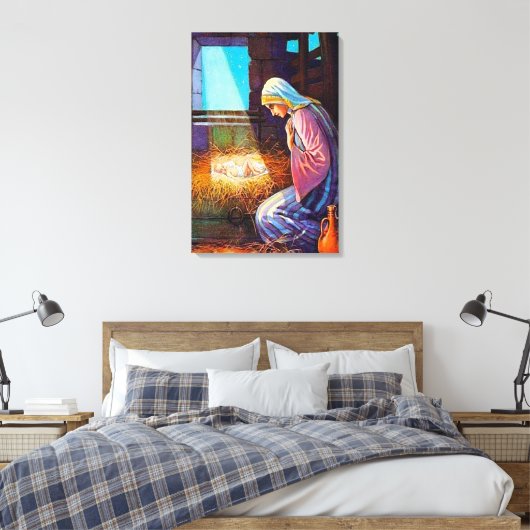 John 1:14 Jezus komt op ons wereldcanvas Canvas Afdruk (Insitu (Slaapkamer))