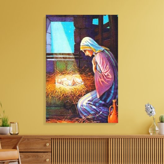 John 1:14 Jezus komt op ons wereldcanvas Canvas Afdruk (Insitu (Woonkamer))