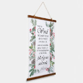 John 1:14 Kerstbijbelversie Hangend Wandkleed (Gebogen)