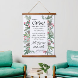 John 1:14 Kerstbijbelversie Hangend Wandkleed