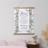 John 1:14 Kerstbijbelversie Hangend Wandkleed (Slaapkamer)